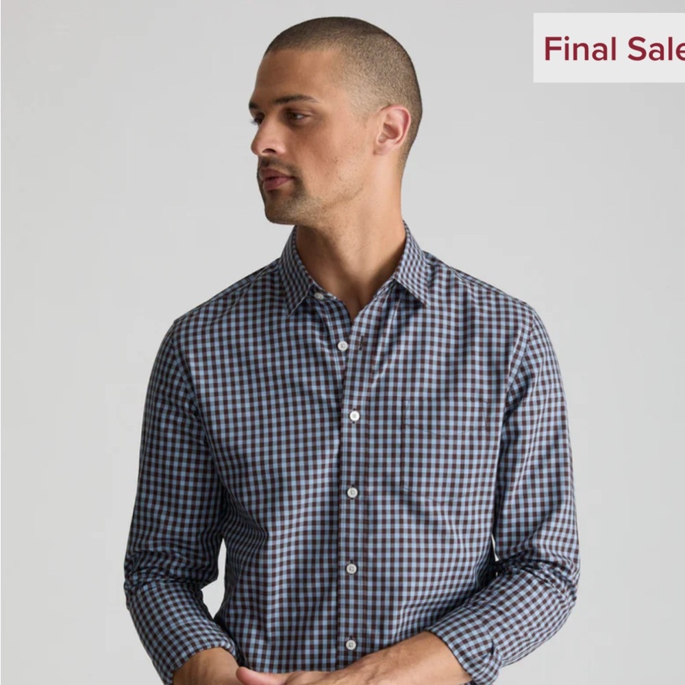 Men's Checkered Shirt - Blue and Black UntuckIt Brand